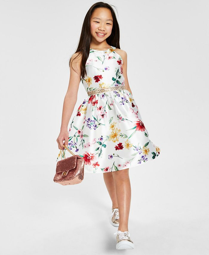 Big Girls Printed Mikado Halter Dress | Macys (US)