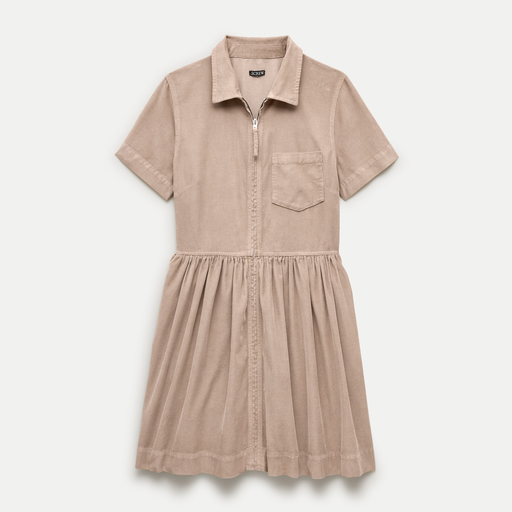 Mini zip-up shirt-dress in lightweight corduroy | J. Crew US
