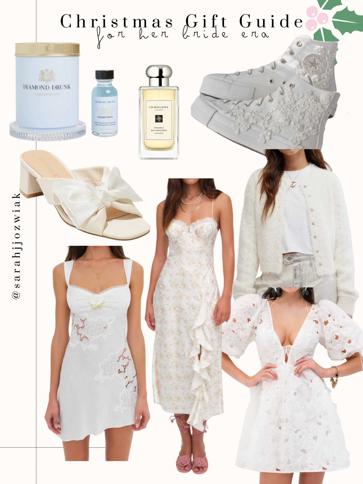 Christmas gift ideas for the girl in her bridal era. Gift ideas for the new bride to be. #bride #engagement #whitedress #weddingsneakers #ringcleaner #engagementgifts #bridal #bachelorette 

#LTKWedding #LTKGiftGuide #LTKHoliday