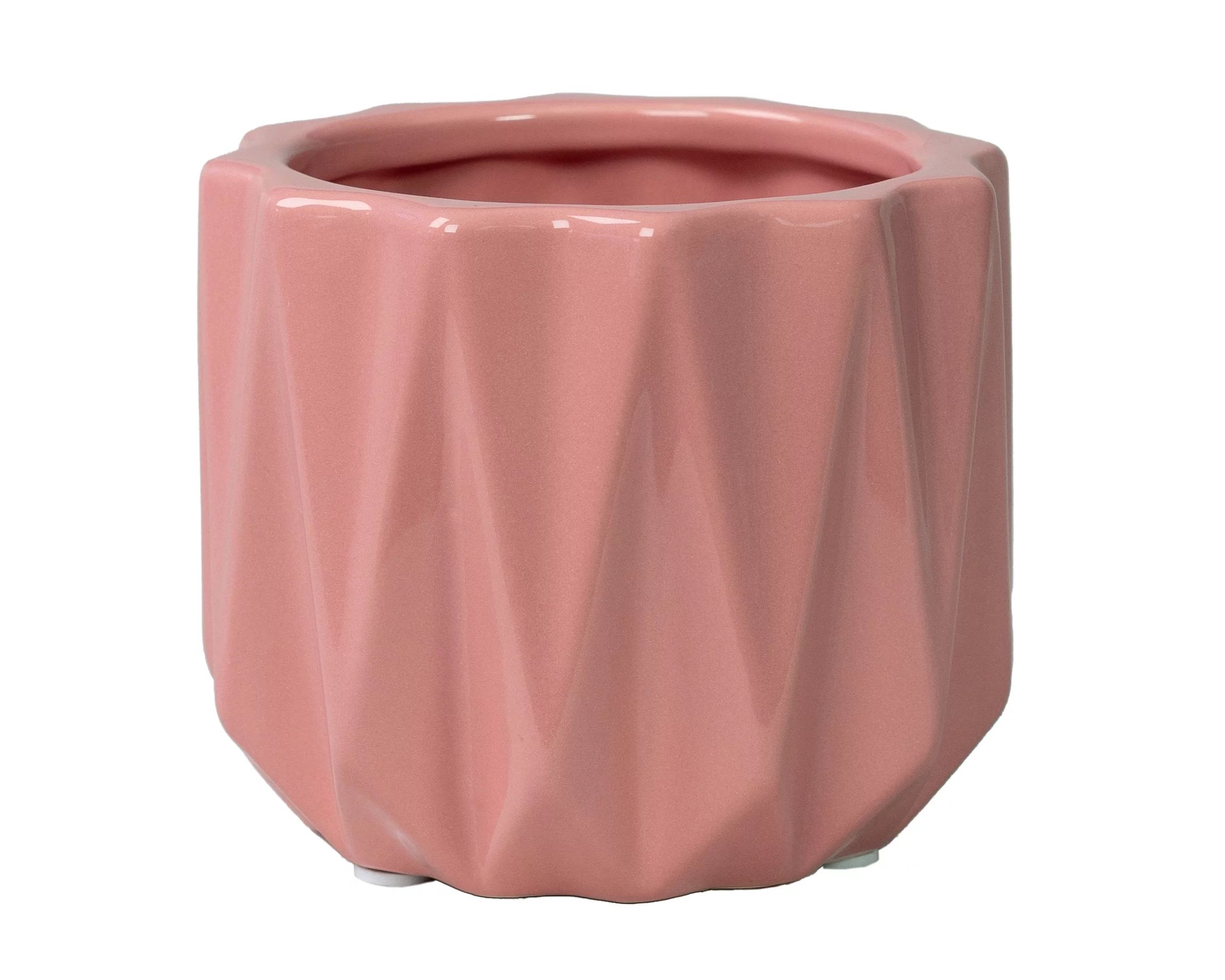 Better Homes & Gardens Pottery 5" Devi Round Ceramic Planter, Pink | Walmart (US)
