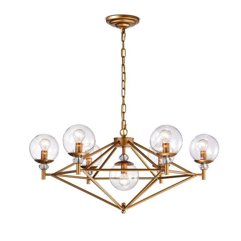 30" x 30" x 48" Paulita Ceiling Light with Glass Shade Gold - Warehouse Of Tiffany | Target