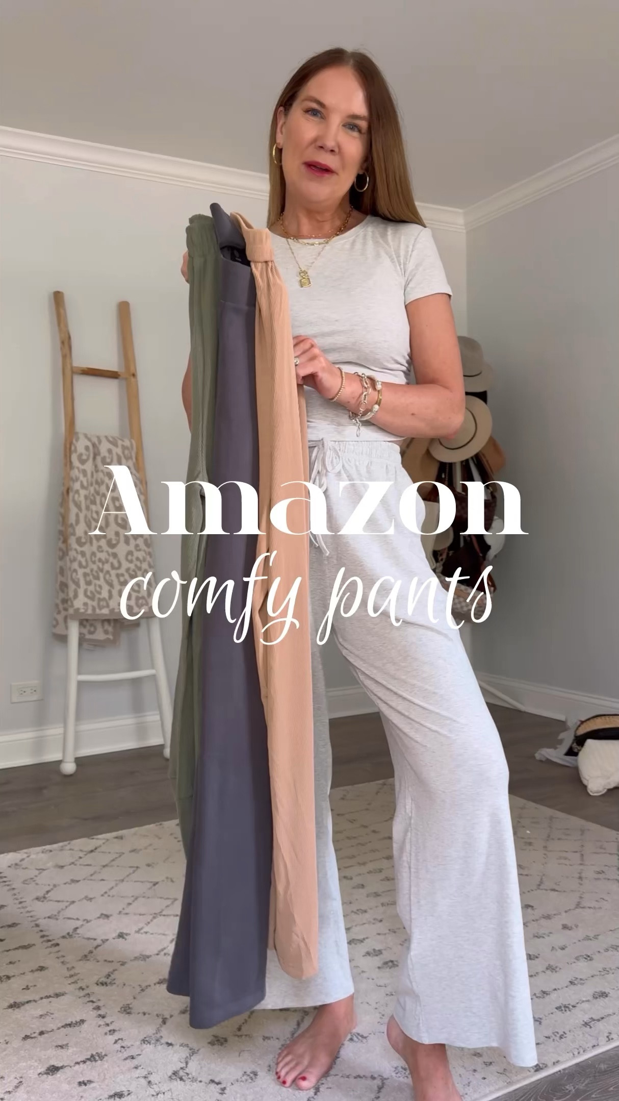 Three pairs of Amazon comfy pants I’m loving! 
For reference, I’m 5’7” and wearing a size small in the green and a medium in the charcoal and tan. 
Get links sent to you via DM by commenting the word LOUNG. Or shop on my Amazon storefront or my LTK. Both are linked at the top of my IG profile page!

Amazon fashion 2024, Amazon must haves 2024, Amazon influencer, Amazon outfit, Amazon haul, Amazon lounge, what to wear, travel outfit, airport outfit, over 40 fashion, cute and comfy outfit, how to style, look for less

#LTKOver40 #LTKActive #LTKVideo