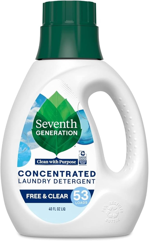 Seventh Generation Concentrated Laundry Detergent Liquid Free & Clear Fragrance Free 40 oz | Amazon (US)