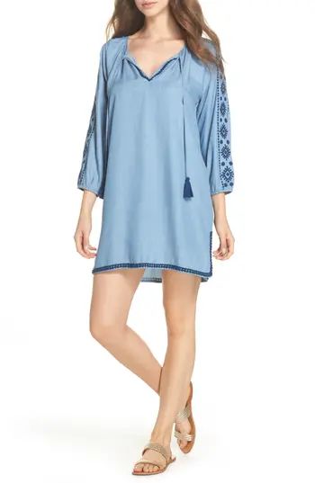 Women's Tommy Bahama Embroidered Chambray Cover-Up Dress | Nordstrom