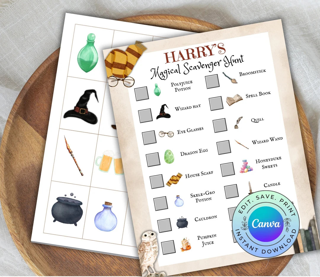 Personalizable Wizard Scavenger Hunt, Printable Magic School Scavenger Hunt, Wizard Party Activit... | Etsy (US)