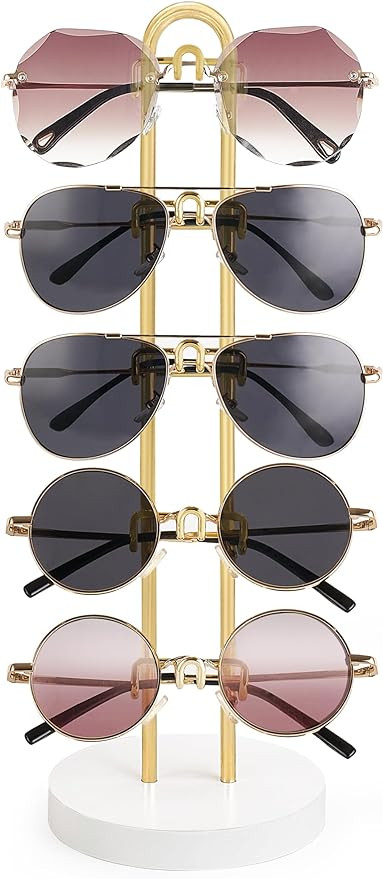 Mkono Sunglasses Organizer Glasses Holder Stand Sunglass Storage Eyeglasses Rack Metal Frame with... | Amazon (US)