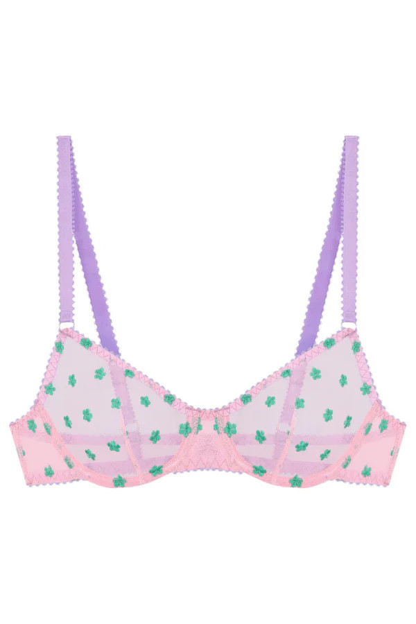 Arella Embroidery Underwire Bra - Pink | Chérie Amour