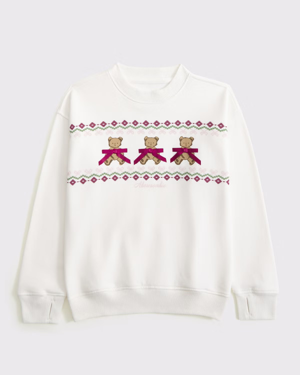 legging-friendly festive graphic crew sweatshirt | Abercrombie & Fitch (US)