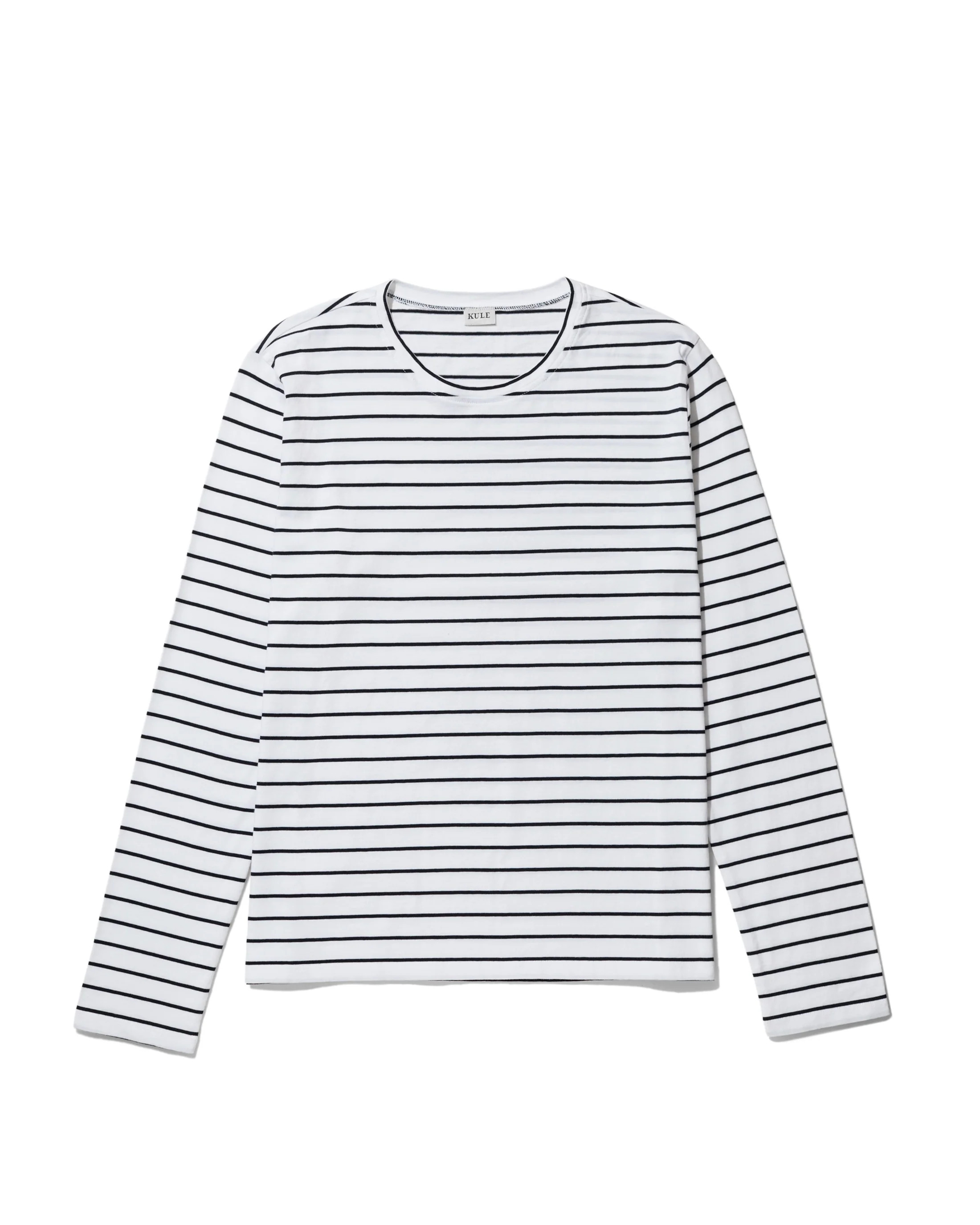 The Striped Modern Long - White/Navy Pinstripe | KULE (US)