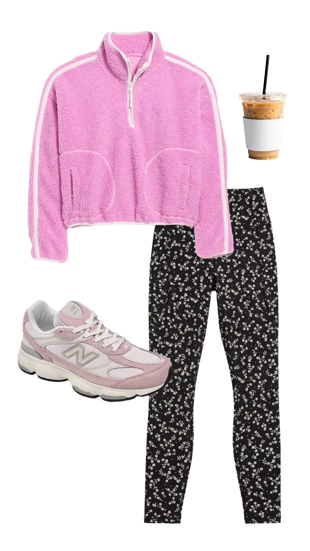 A colorful athleisure outfit that makes running errands way more fun! 💕 The pink sherpa pullover, floral leggings, and pink New Balance sneakers are cute, comfy, and perfect for busy fall days!!

#AthleisureStyle #FallOutfit #SneakerStyle #LTKfinds

#LTKootd #LTKmomlife #LTKActive