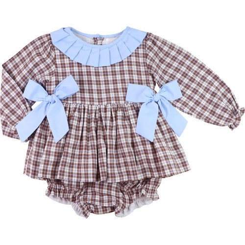 Blue And Brown Plaid Flannel Diaper Set | Cecil and Lou