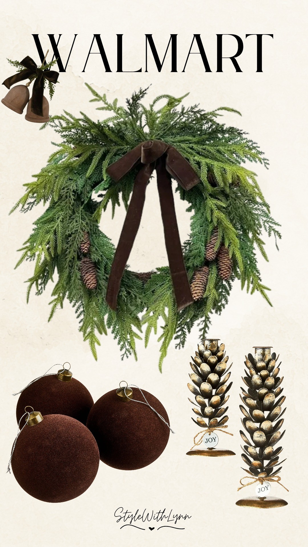 Gorgeous Christmas Decor with brown accents at Walmart. I am obsessed with this wreath! #walmartfinds #walmartChristmas #ChristmasDecor #ChristmasVelvet

#LTKSeasonal #LTKHome #LTKFindsUnder50