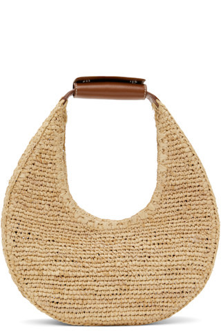 Staud - Beige Moon Raffia Bag | SSENSE