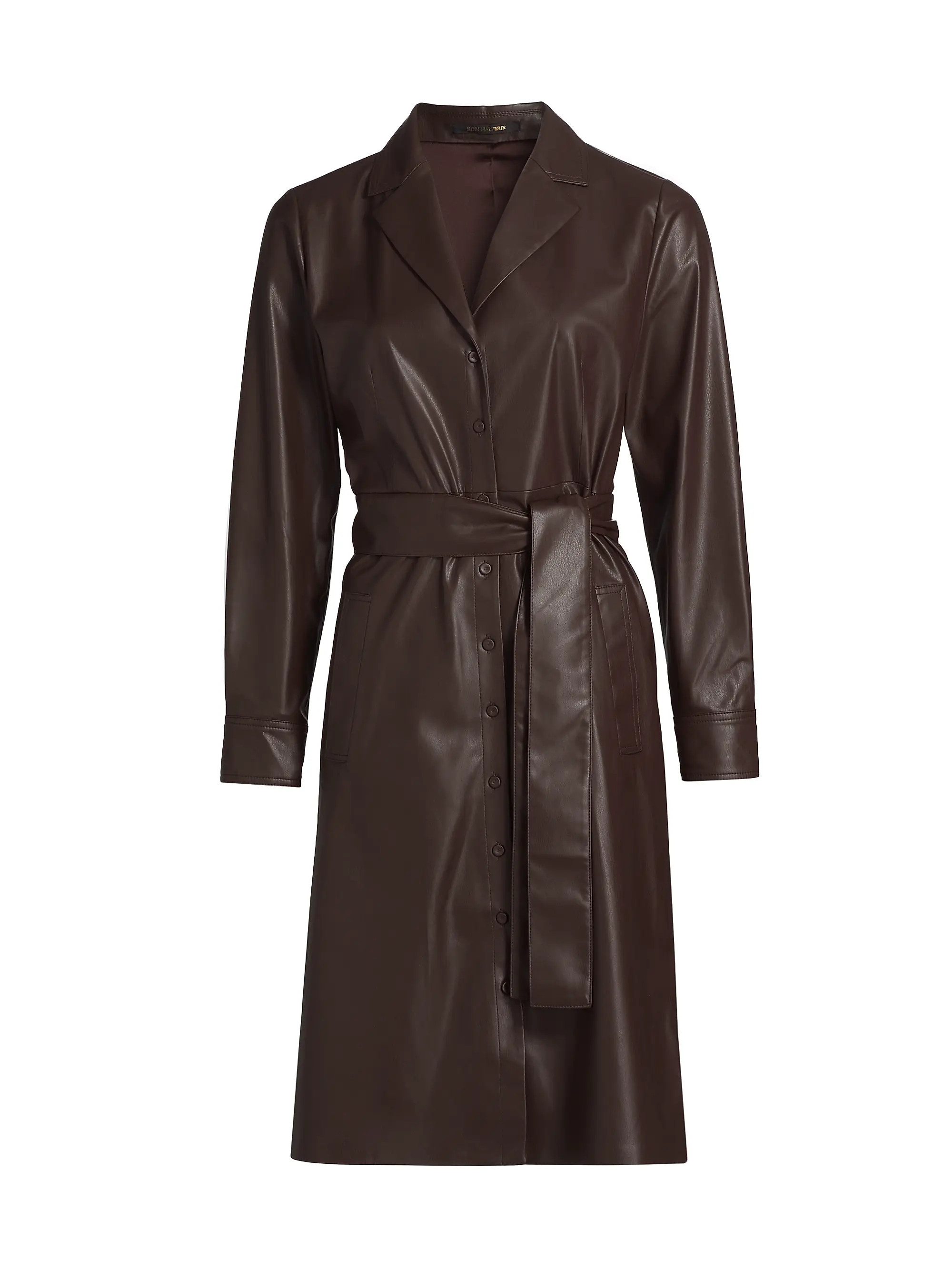 Shop Kobi Halperin Dixie Faux Leather Shirtdress | Saks Fifth Avenue | Saks Fifth Avenue