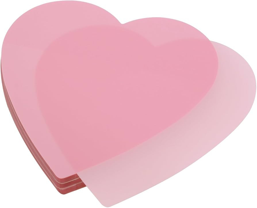 ONLYKXY 3 Pack Heart Shaped Transparent Sticky Notes 2.8X2.8in Waterproof Self-Stick Book Tabs 15... | Amazon (US)