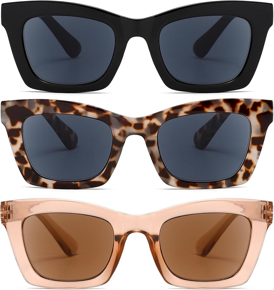 Reader Sunglasses 3 Pack Reading Sunglasses for women Stylis Style UV400 Full Lens Outdoor Reader... | Amazon (US)