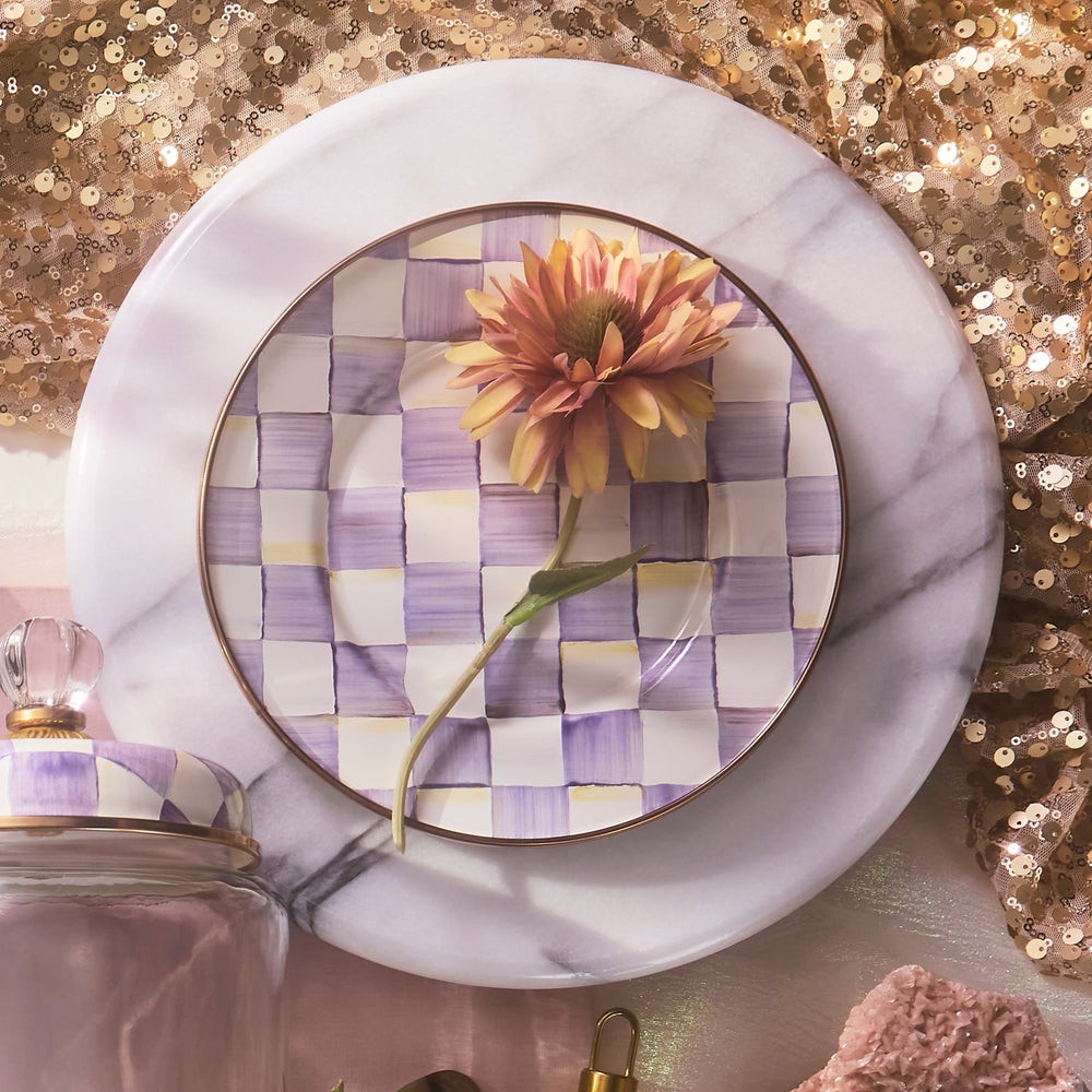 Violet Check Salad/Dessert Plate | MacKenzie-Childs