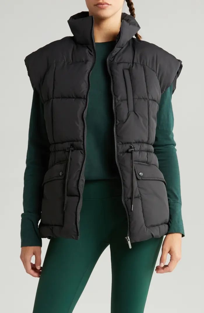 Zella Adjustable Drawcord Waist Puffer Vest | Nordstrom | Nordstrom