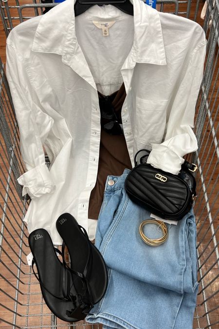 New plus size white button down shirt is a must have! Paired it with straight leg denim (in-store only, I’ll link similar) and black accessories for a chic casual spring summer look. #outfitinspo

#LTKplussize #LTKstyletip #LTKfindsunder50