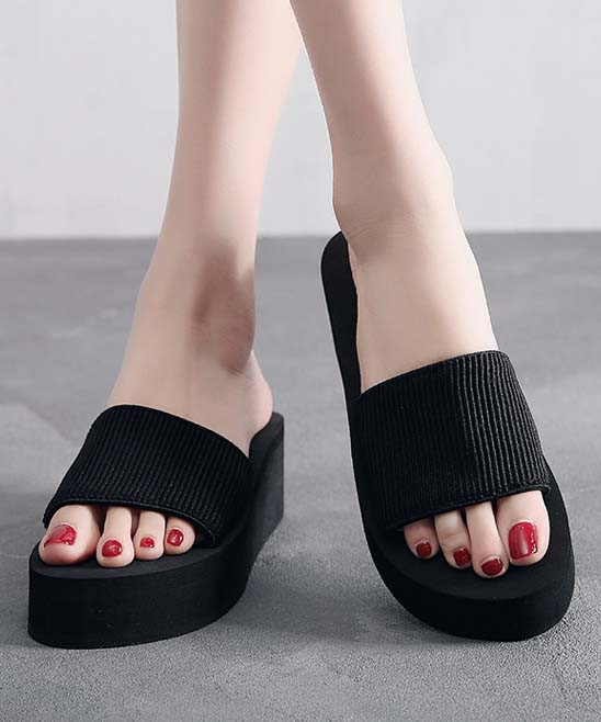 NANIYA Women's Sandals BLACK - Black Heel Slide - Women | Zulily