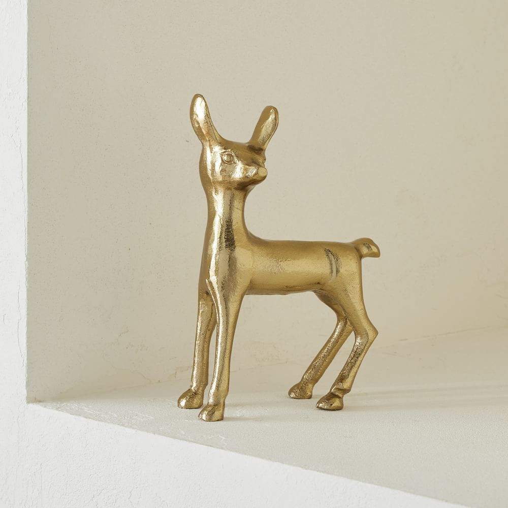 Vintage Cast Metal Deer Figurines - Polished Brass | West Elm (US)