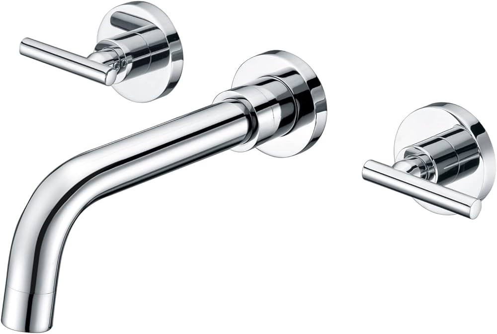 SUMERAIN Wall Mount Bathroom Sink Faucet Two Handles Lavatory Faucet | Amazon (US)
