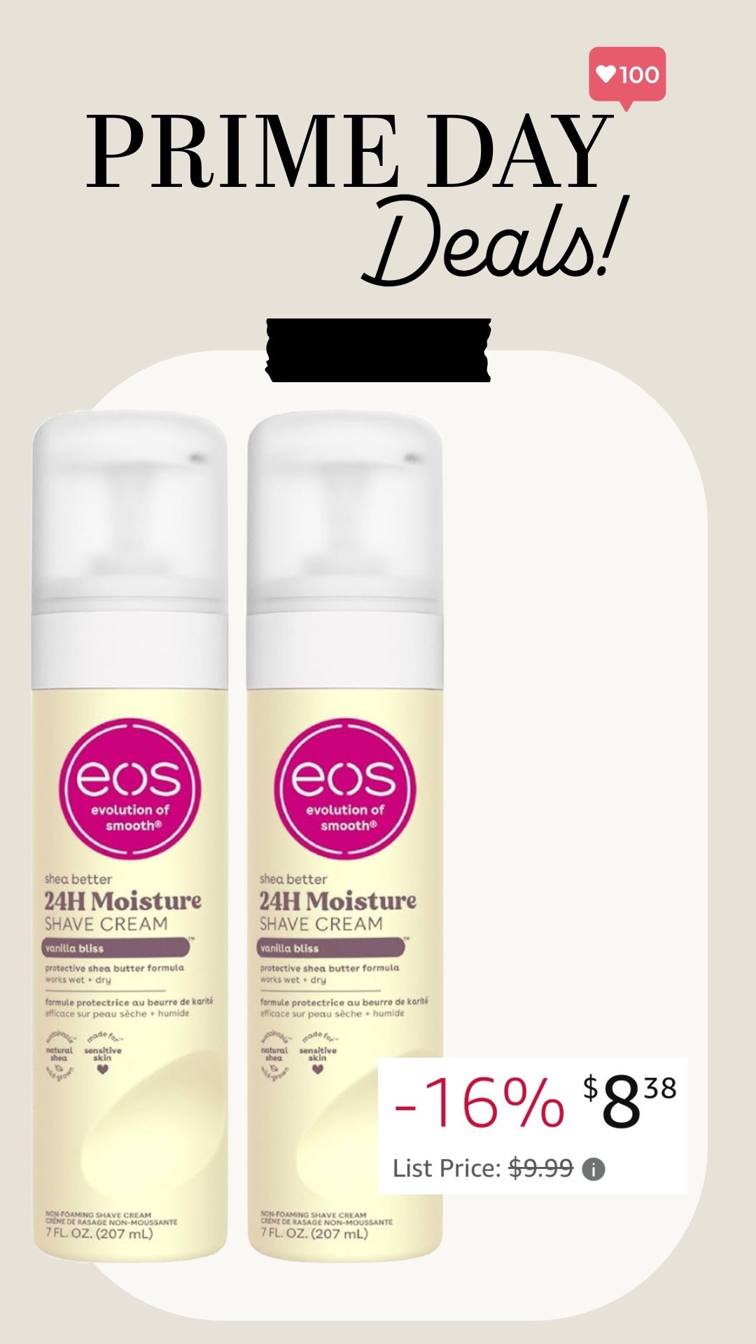 ⚡️PRIME DAY DEALS ⚡️

16% Off this trending eos shaving cream (Vanilla scent) 🚿🛀

WAS: $9.99
NOW: $8.38

Amazon deals, Amazon finds, Amazon hair care, Prime Day Deals, hot deals, low prices, good deals, deal of the day, Amazon bathroom, shower finds, shower deals, Amazon Prime deals, prime day deals, trending deals, Amazon beauty, shower products, trending deals, shaving cream deals

#LTKSaleAlert #LTKBeauty #LTKFindsUnder50