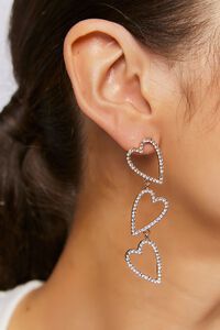 Rhinestone Heart Drop Earrings | Forever 21 (US)