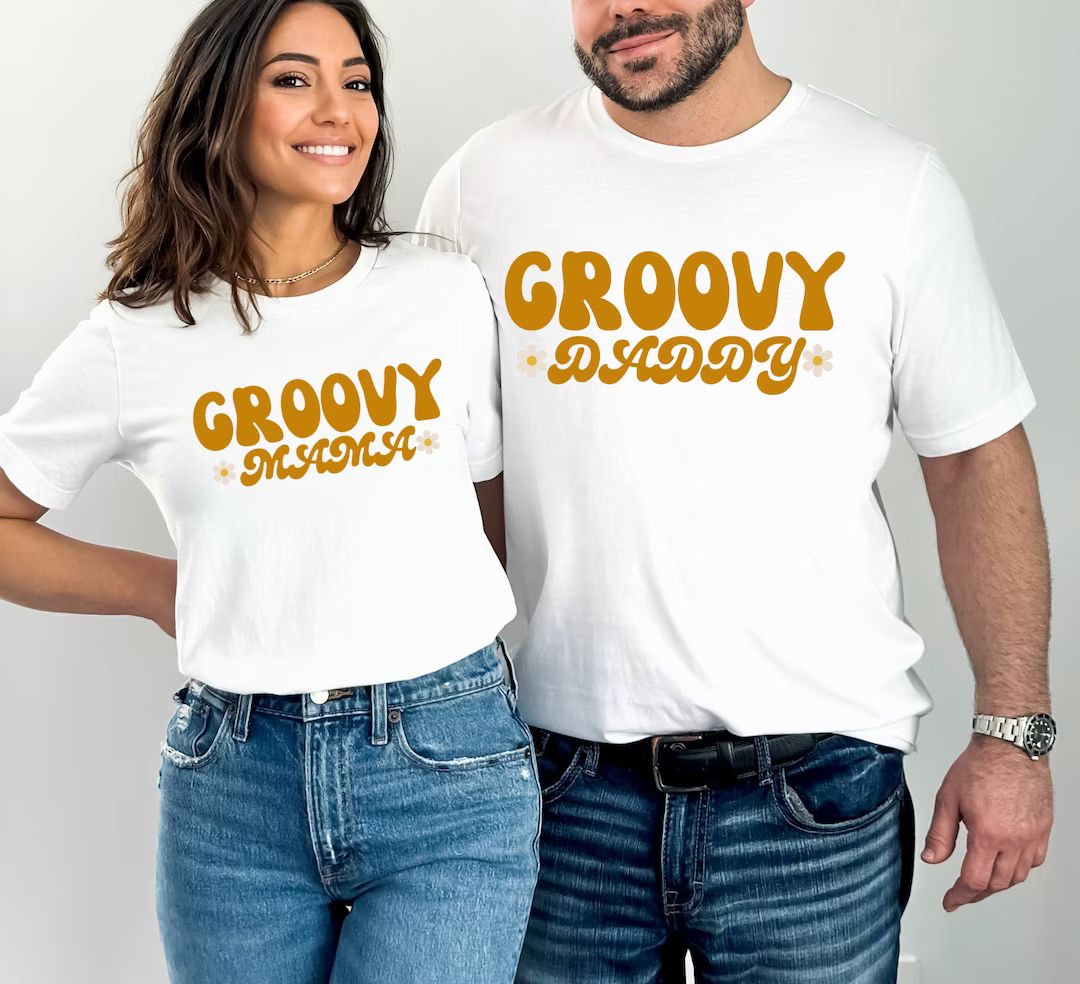 Groovy Mama and Groovy Daddy Shirts Groovy One Party Two Groovy Party Groovy Mama Groovy Daddy Pa... | Etsy (US)