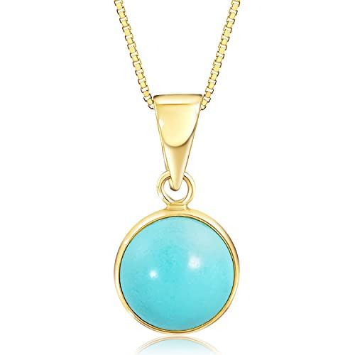14K Gold Turquoise Necklaces for Women - Pendant - Statement Necklace - Anniversary Necklace - Turquoise Jewelry for Women | Amazon (US)