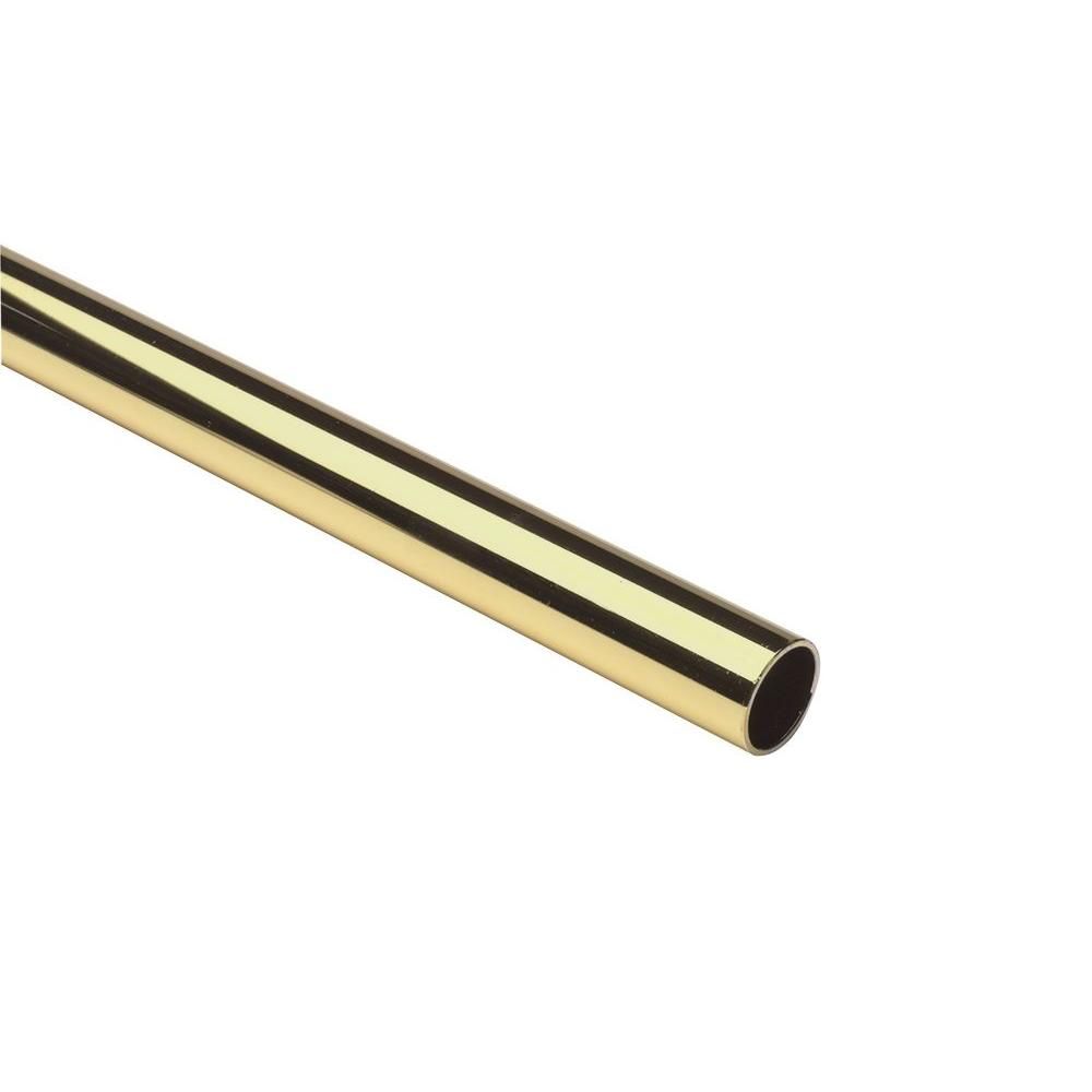 1.31 in.  Polished Brass Heavy Duty Closet Rod | The Home Depot