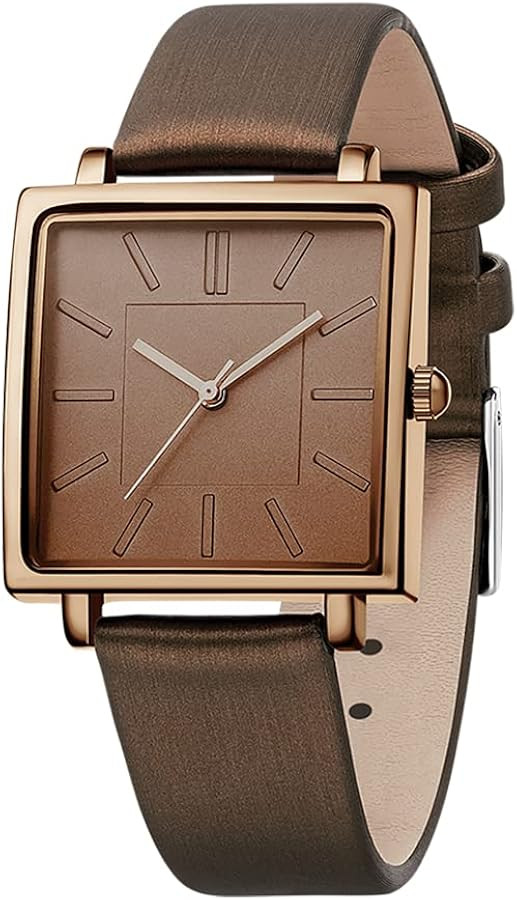 TIME100 Elegant Square Women's Watch with Diamonds, Leather Strap, Waterproof Japanese Quartz Mov... | Amazon (CA)