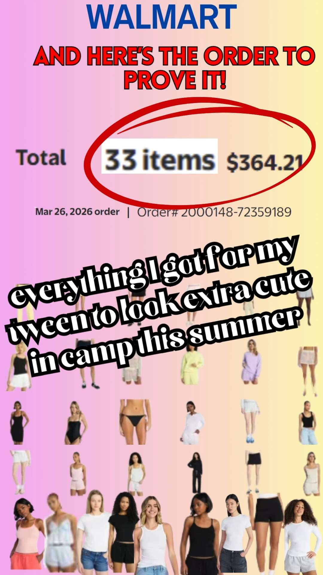 Everything I just ordered from WALMART for my teen with the order to prove it 😉
Where else are you getting 33 items for $365? 
From the cutest jammies, to basic tanks, shorts, sweats and cover ups, I got it all.  

They have stepped up their quality so much and its just the perfect gear to send to camp!  

 #LTKmomlife #LTKSaleAlert #LTKKids