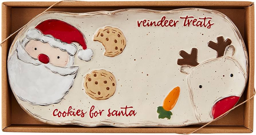 Mud Pie Santa Reindeer Treats Platter; 5 3/4" x 11 1/2" | Amazon (US)