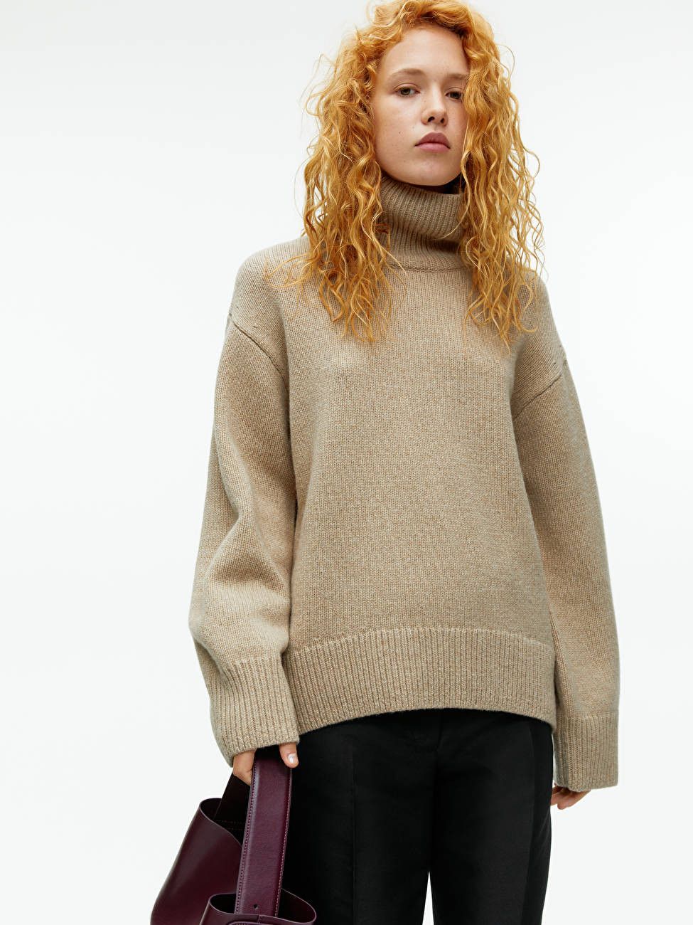 Roll-Neck Wool Jumper | Beige Sweater Sweaters | Winter Sweater Outfit | Budget Fashion | ARKET (US&UK)