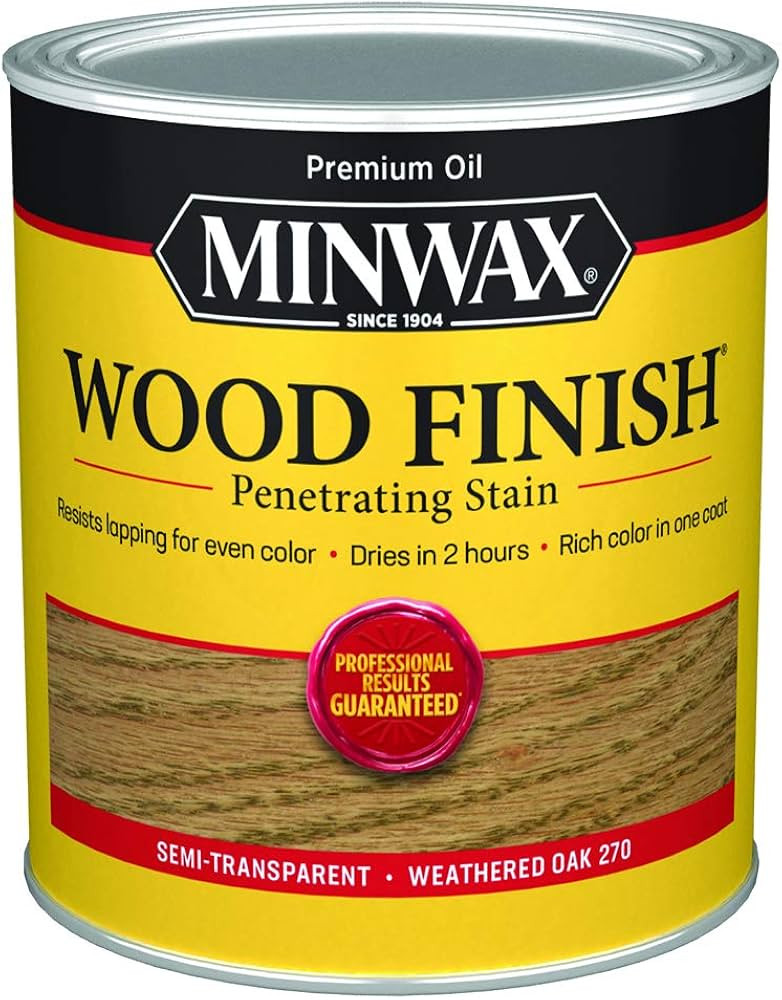 1 qt Minwax 70047 Weathered Oak Wood Finish Oil-Based Wood Stain | Amazon (US)