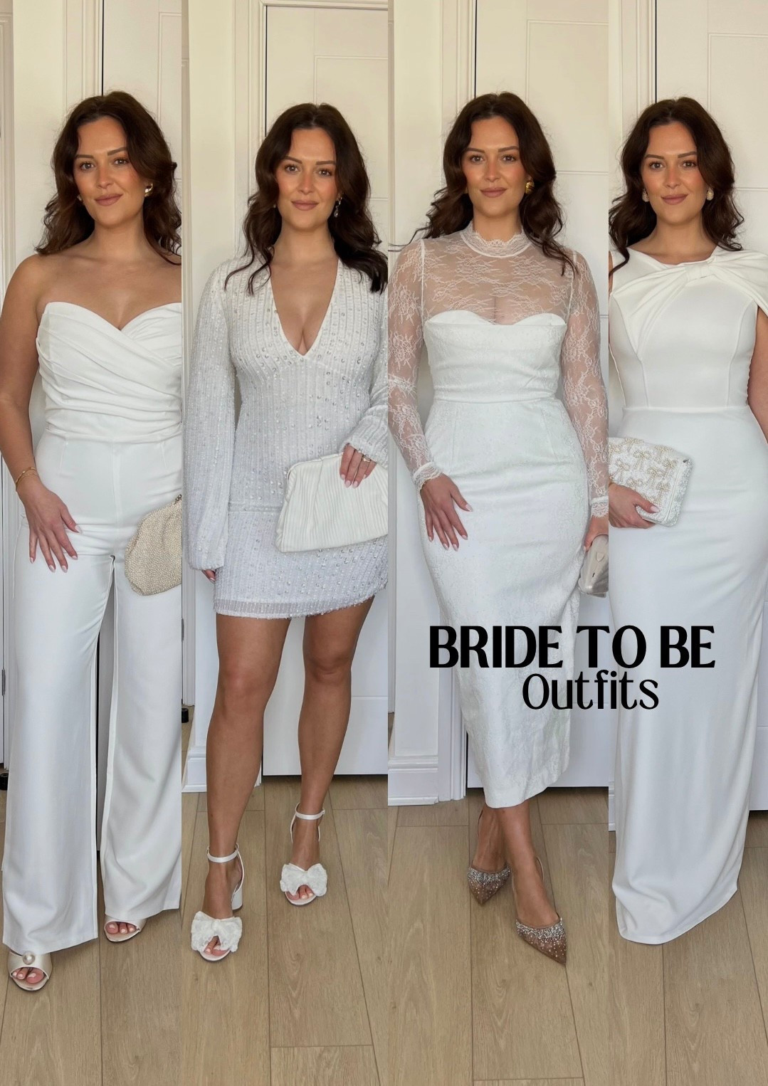 Bride to be outfits 👰🏻‍♀️🤍

Jumpsuit and maxi dress size 10
Pretty lavish dress size 10
Six stories dress size 8
River Island outfit size 10 petite

Hen do, bridal, wedding, white outfits, bride to be 

#LTKpartywear #LTKuk #LTKwedding