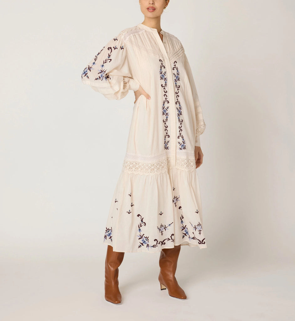 Heidi Midi Dress | Ivory | Cleobella