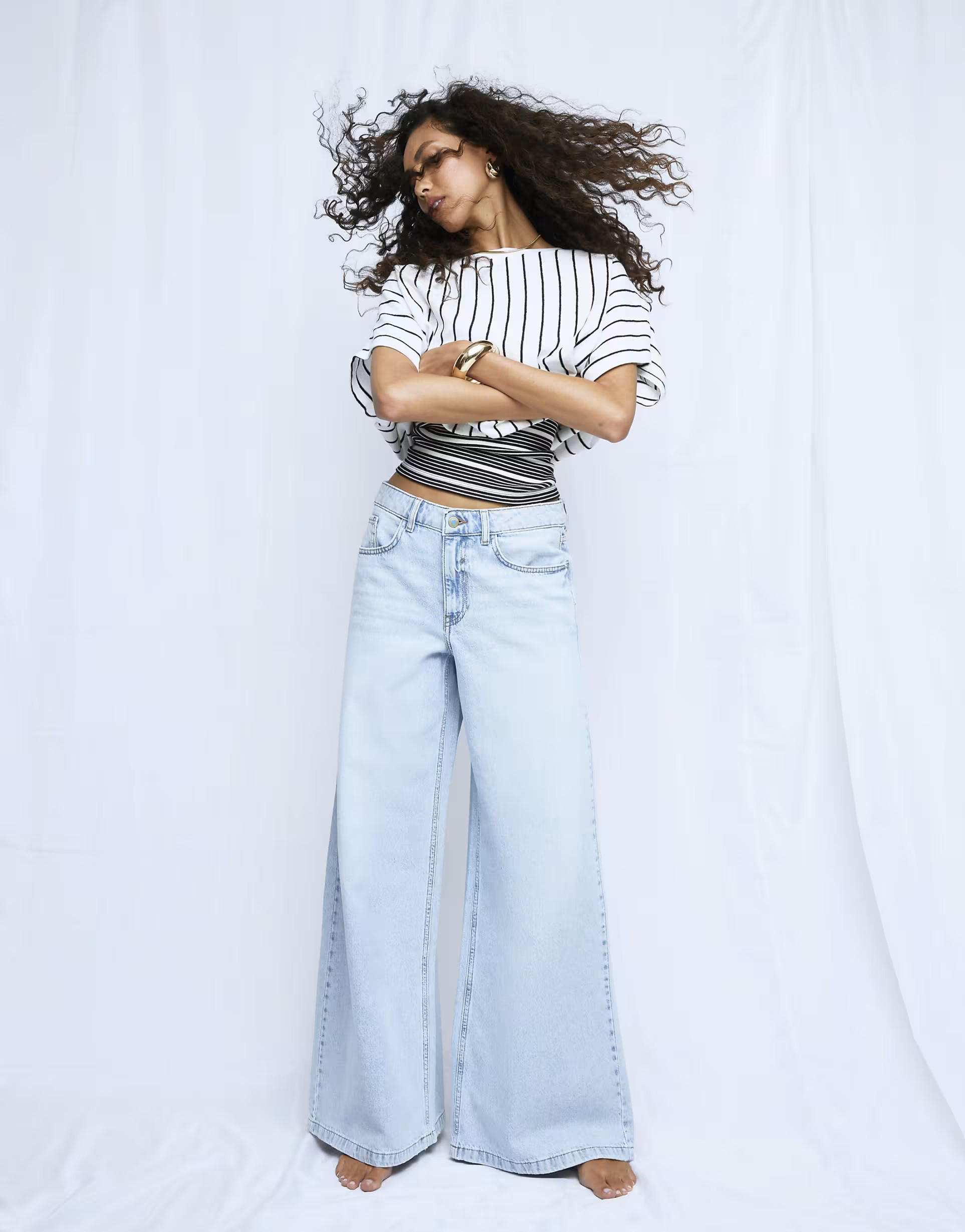 River Island Low rise baggy wide leg jeans in denim - light | ASOS | ASOS (Global)