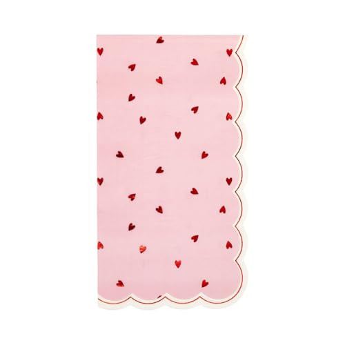 My Mind's Eye Scattered Hearts Dinner Napkins – Pink Red Foil Valentine's Day Celebration for Date Nights, Birthday and Picnic – 18 Count, 4.25" x 7.75" | Amazon (US)