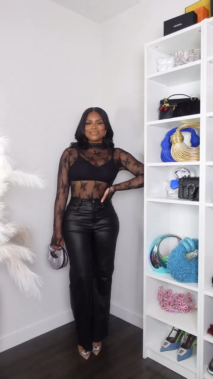 Faux leather pants, black pants, all black outfit, leather pants, crop top, zebra print purse, clutch 

#LTKFallSale #LTKFindsUnder50 #LTKStyleTip