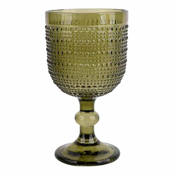 Green Hobnail Goblet, 12oz | At Home