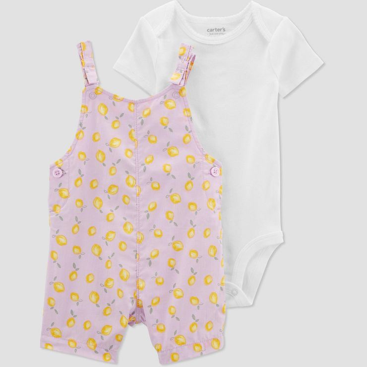 Carter's Just One You® Baby Girls' Shortalls Top and Bottom Set - Lavender | Target
