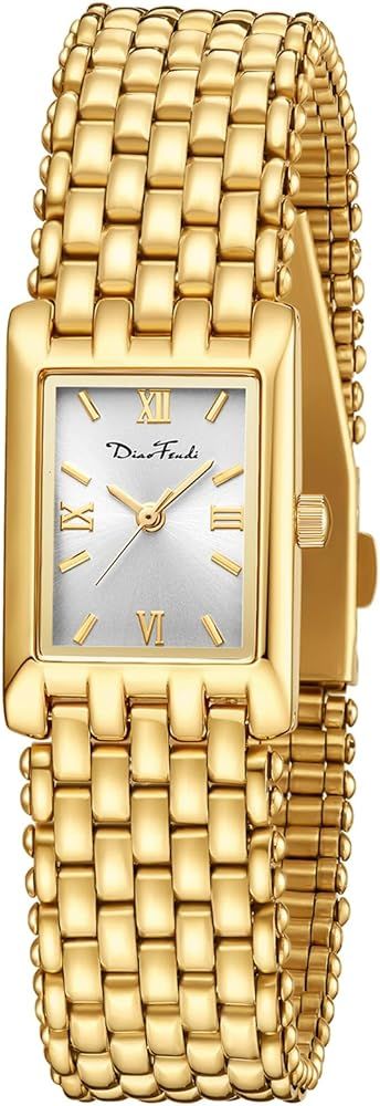 Diaofendi Small Gold Watches for Women Vintage Ladies Quartz Wrist Watches Stainless Steel Band W... | Amazon (US)