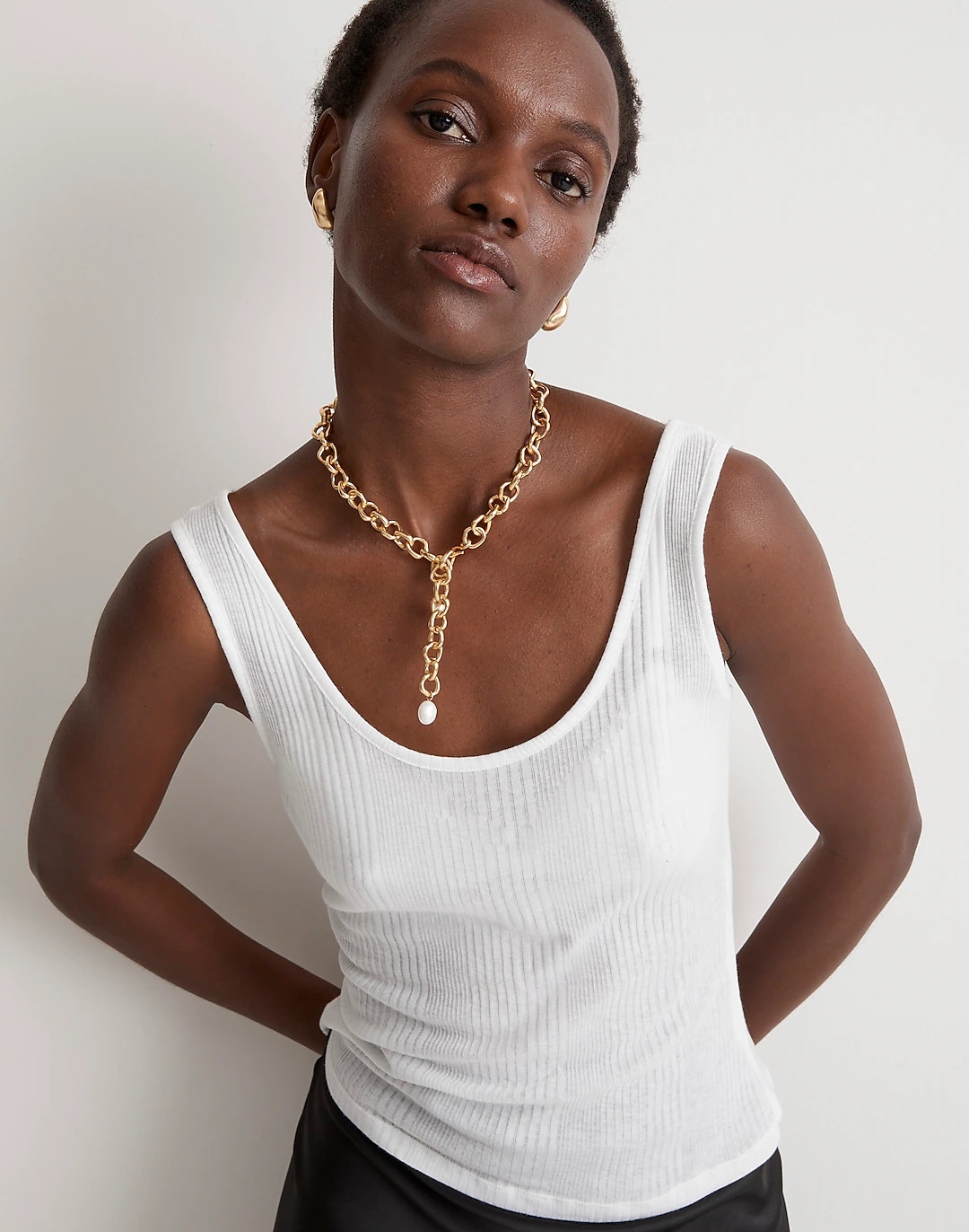 Variegated Ribbed Scoopneck Tank | Madewell