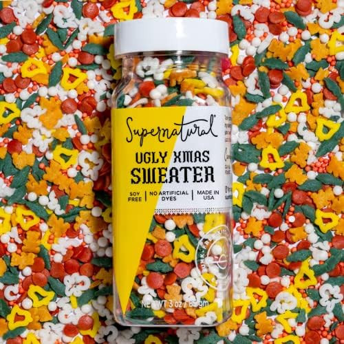 Ugly Xmas Sweater Sprinkles by Supernatural, No Artificial Dyes, Gluten Free, Vegan, Natural Colo... | Amazon (US)