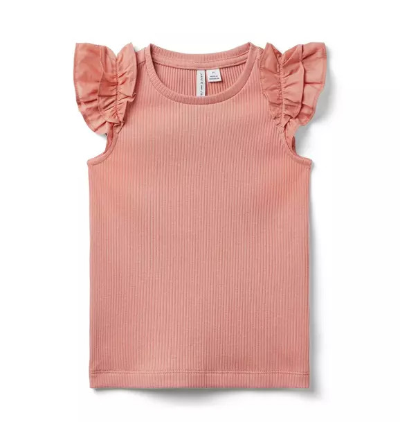 Ribbed Ruffle Sleeve Top | Janie and Jack