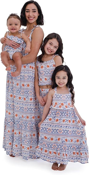 Disney Lion King Matching Family Outfits Geo Print Romper Mommy & Me Maxi Dress & Pants Set Newbo... | Amazon (US)