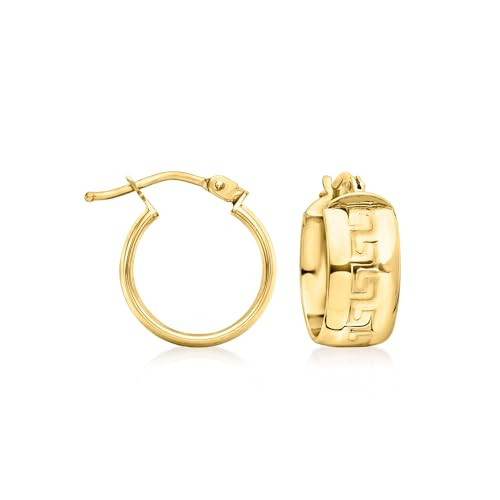 Ross-Simons Italian Greek Key Huggie Hoop Earrings in 14kt Yellow Gold | Amazon (US)