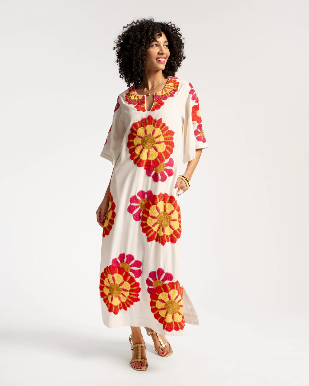 Delightful Caftan Sunrise Oyster Multi | Frances Valentine